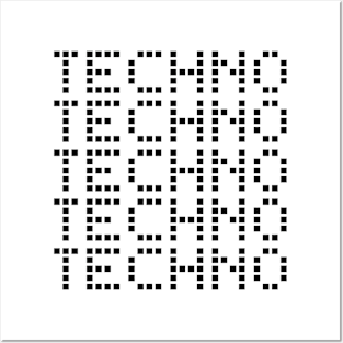 techno digital logo Posters and Art